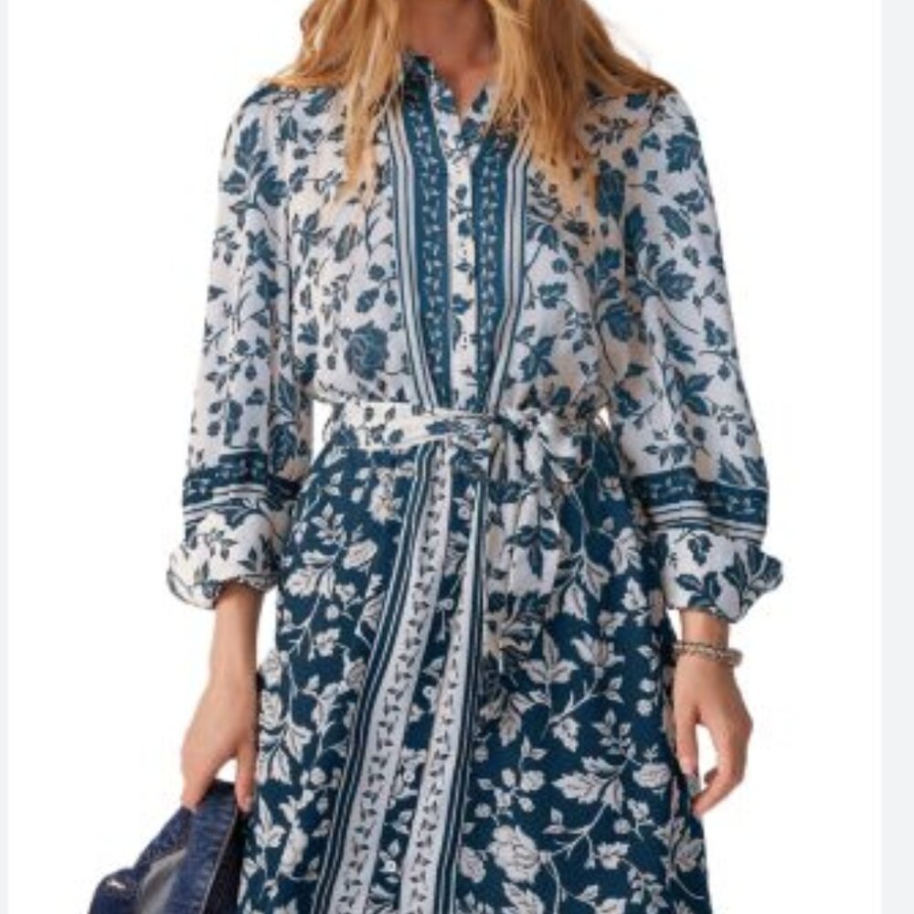Ba&sh Hella Dress in Blue and White Size 2 (M in US)